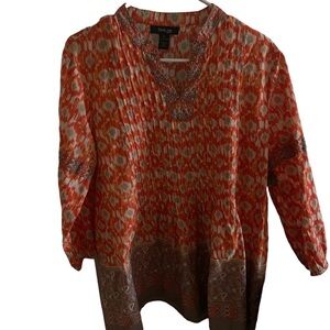 Style & Company Sz PL BoHo‎ blouse paisley